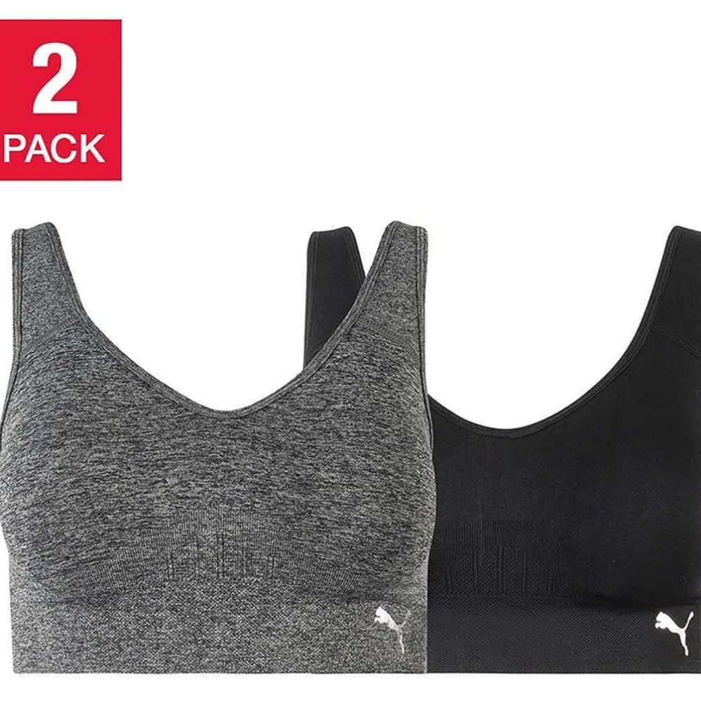 2pack Puma Women's  Seamless Performance Sports Bra (NWOT)